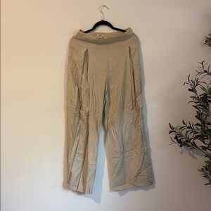 Jason Wu Beige Wide-Leg Linen Pants